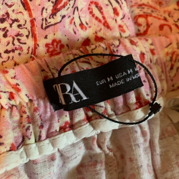 Zara Linen Blend Printed Wide Leg Pants Size Small / Medium - Picture 13 of 13